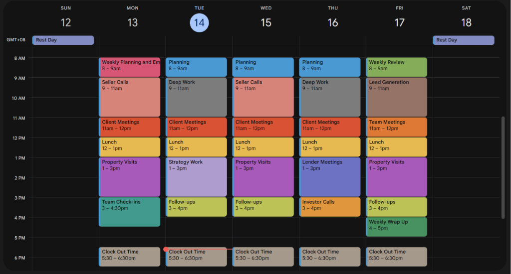 Google Calendar Schedule