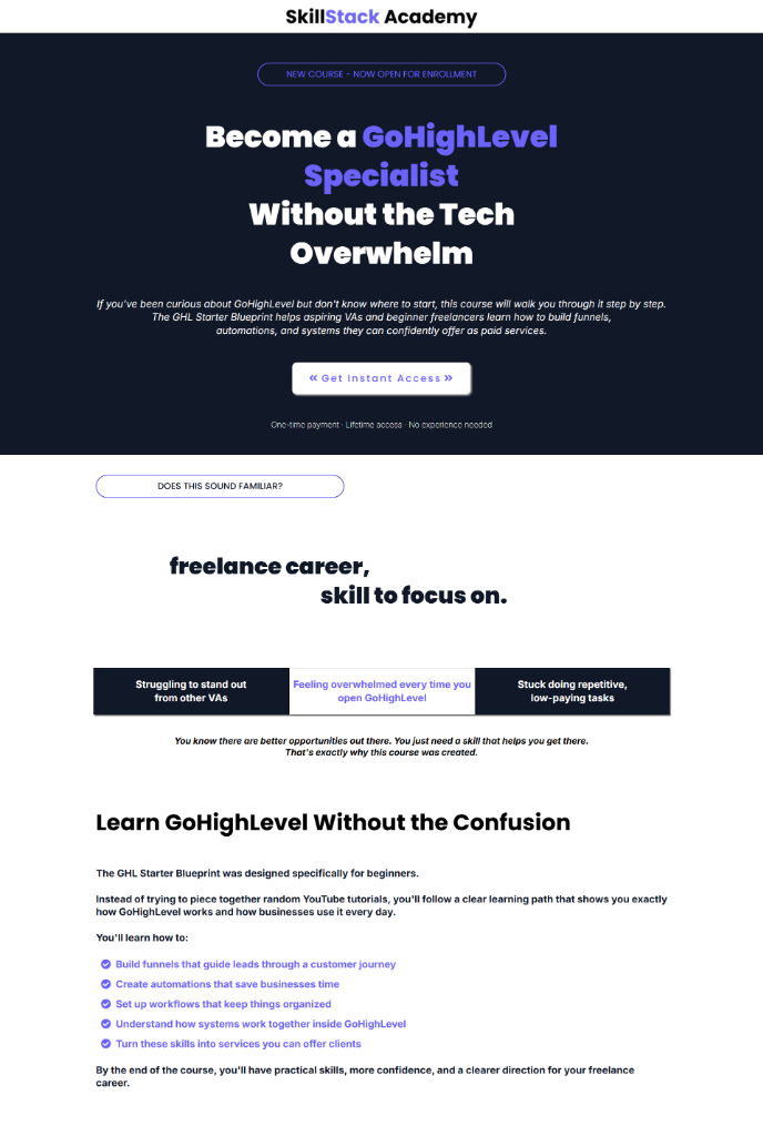GHL Funnel Sales Page