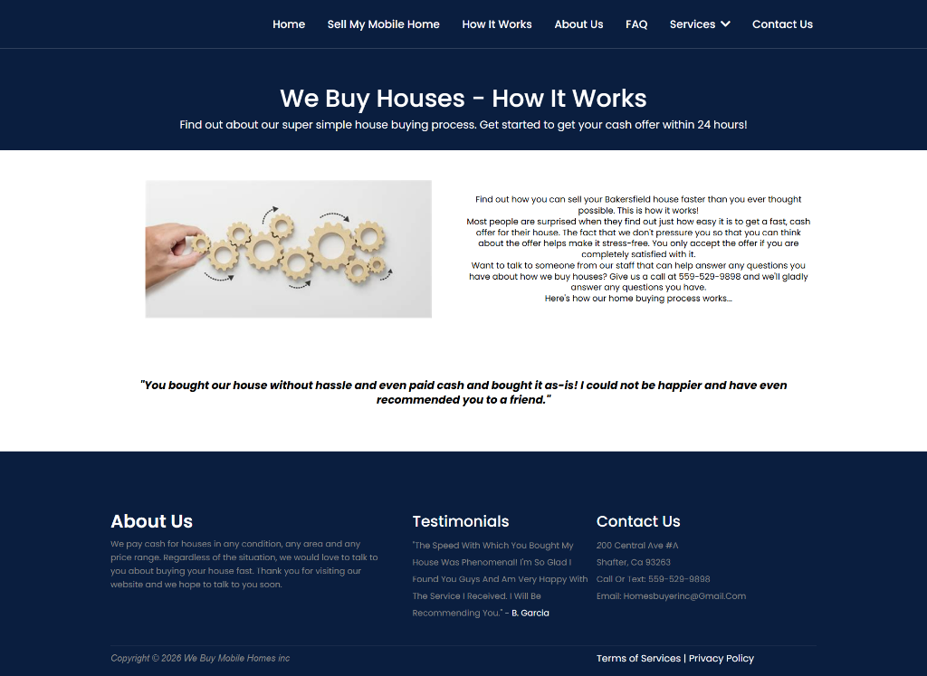 Bakersfield House Buying Website - How It Works Page