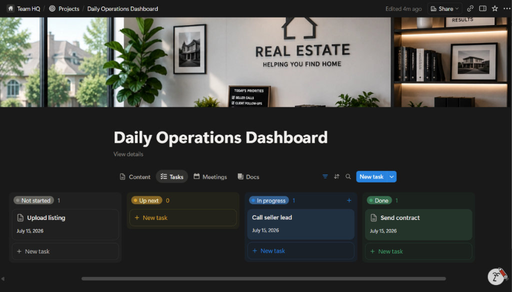 Notion Projects & Tasks Board