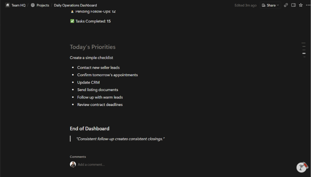 Notion Daily Checklist Panel