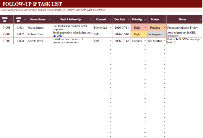 Follow-Up & Task List
